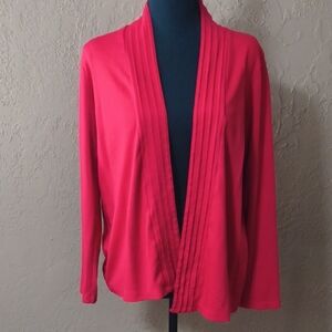 L.L. Bean Women's Bold Red Supima Cotton Cardigan Size Medium